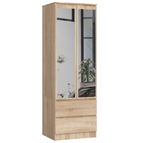 Szafa Star S60 2D 2Sz Pk Dąb Sonoma + Lustro 728060