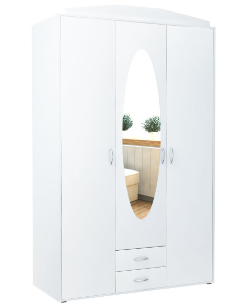 Szafa szafka 3D2S biała trzydrzwiowa z lustrem 228303