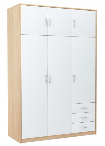 Szafa szafka 6D3S BIAŁY-SONOMA 127cm komoda regał 228295