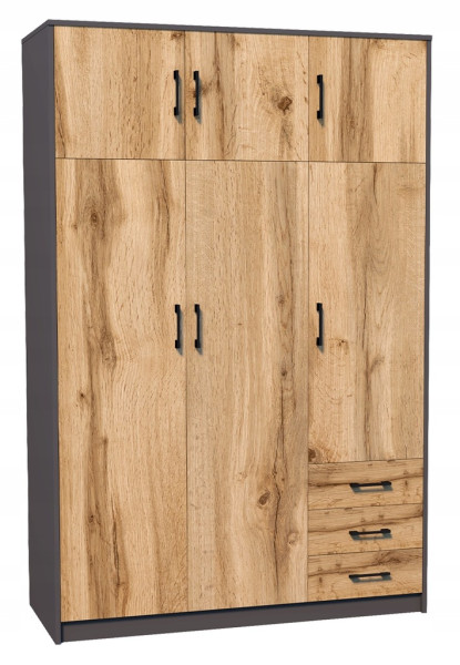 Szafa szafka 6D3S GRAFIT-WOTAN 127cm komoda regał ROB 715686