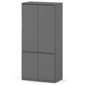 Szafa szara do sypialni garderoba posti 80cm półki drążek 439617 Szafa szara do sypialni garderoba posti 80cm półki drążek 439617