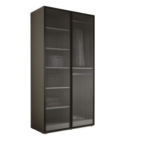 Szafa : Szara platyna / Szkło Ryflowane, 100 x 200 x 51 cm 596131 Szafa : Szara platyna / Szkło Ryflowane, 100 x 200 x 51 cm 596131