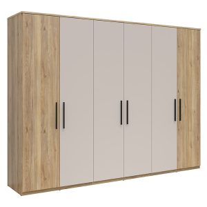 Szafa sześciodrzwiowa Tabina 300 cm dąb mauvella/kashzmir 961620 Szafa sześciodrzwiowa Tabina 300 cm dąb mauvella/kashzmir 961620