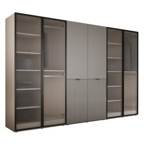 Szafa : Szkło Ryflowane / Szara platyna, 300 x 200 x 51 cm 596124 Szafa : Szkło Ryflowane / Szara platyna, 300 x 200 x 51 cm 596124