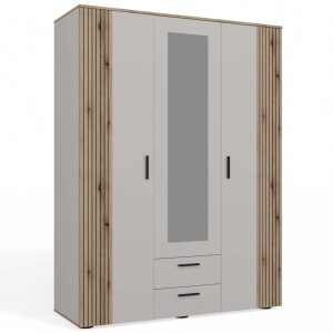 Szafa Topeshop AVA 150 cm ryflowany front dąb evoke kaszmir beż 738346 Szafa Topeshop AVA 150 cm ryflowany front dąb evoke kaszmir beż 738346