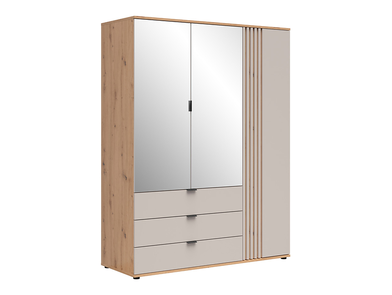Szafa trzydrzwiowa Brevas 150 cm z 3 drzwiami i 3 szufladami dąb artisan/kaszmir 849095