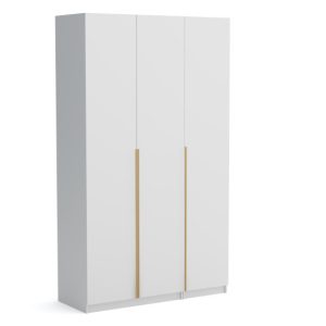 Szafa trzydrzwiowa Bristol 135cm Biały złote uchwyty 563359 Szafa trzydrzwiowa Bristol 135cm Biały złote uchwyty 563359