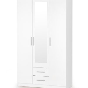 Szafa trzydrzwiowa LIMA S-3 120cm biały połysk z lustrem 1004369 Szafa trzydrzwiowa LIMA S-3 120cm biały połysk z lustrem 1004369
