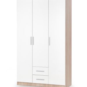 Szafa trzydrzwiowa LIMA S-3 120cm dąb sonoma/biały połysk 1002539 Szafa trzydrzwiowa LIMA S-3 120cm dąb sonoma/biały połysk 1002539