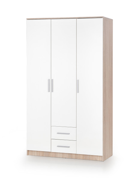 Szafa trzydrzwiowa LIMA S-3 120cm dąb sonoma/biały połysk 1002539