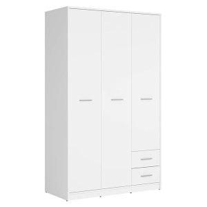 Szafa trzydrzwiowa Nepo Plus 118 cm z szufladami biała 29776 Szafa trzydrzwiowa Nepo Plus 118 cm z szufladami biała 29776