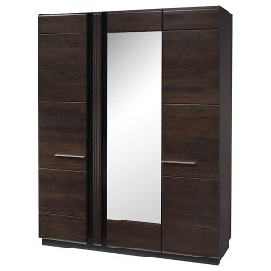 Szafa trzydrzwiowa Porti 73 165 cm z lustrem dąb czekoladowy 139886 Szafa trzydrzwiowa Porti 73 165 cm z lustrem dąb czekoladowy 139886