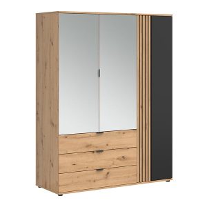 Szafa trzydrzwiowa Vabres 150 cm z 3 drzwiami i 3 szufladami dąb artisan lamele 287251 Szafa trzydrzwiowa Vabres 150 cm z 3 drzwiami i 3 szufladami dąb artisan lamele 287251