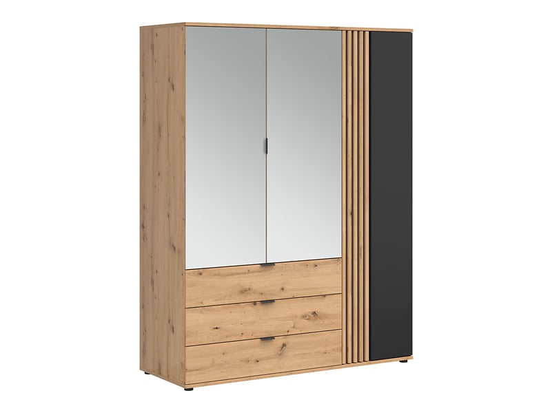 Szafa trzydrzwiowa Vabres 150 cm z 3 drzwiami i 3 szufladami dąb artisan lamele 287251