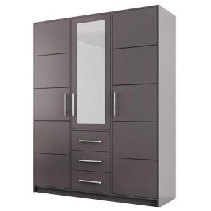 Szafa Trzydrzwiowa z Lustrem 3 BALL 3D – Grafit 382809
