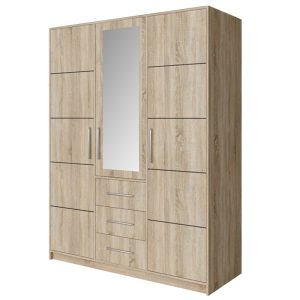 Szafa Trzydrzwiowa z Lustrem 3 BALL 3D – Sonoma 382807