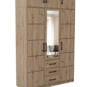 Szafa trzydrzwiowa z lustrem z nadstawką COSTARICA 3D 340074