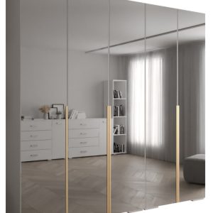 Szafa ubraniowa INOVA 1 L 2,5SZ biały+złoty 204493 Szafa ubraniowa INOVA 1 L 2,5SZ biały+złoty 204493