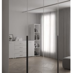 Szafa ubraniowa INOVA 1 L 2SZ biały+czarny 204491 Szafa ubraniowa INOVA 1 L 2SZ biały+czarny 204491