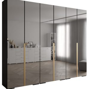 Szafa ubraniowa INOVA 1 L 3SZ czarny+złoty 210742