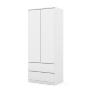 Szafa ubraniowa MAJA 80 cm 2D2S biały mat dwudrzwiowa półki drążek szuflady 1030631