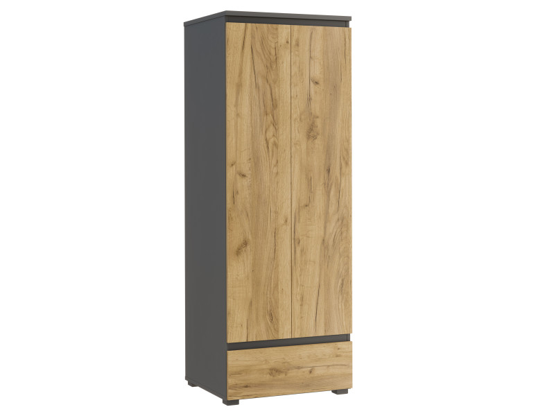 Szafa ubraniowa NEO 04 antracyt / dąb craft z półką, drążkiem i szufladą 915868