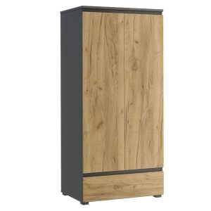 Szafa ubraniowa NEO 05 antracyt / dąb craft z półką, drążkiem i szufladą 915866