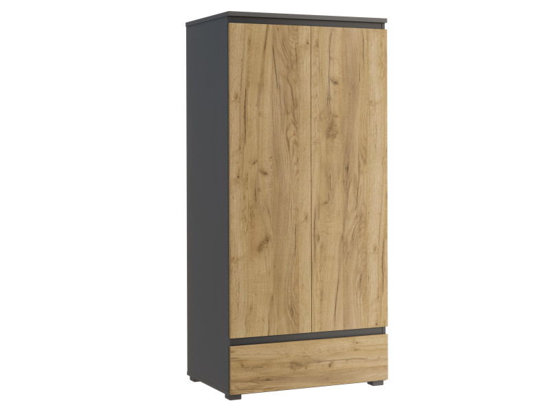 Szafa ubraniowa NEO 05 antracyt / dąb craft z półką, drążkiem i szufladą 915866