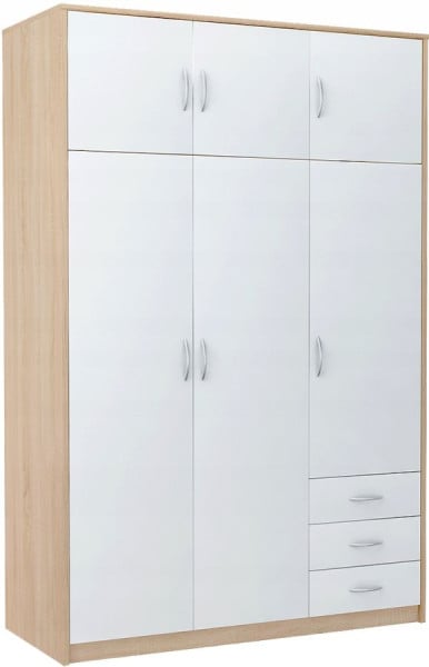 Szafa ubraniowa Sz03 Dąb Sonoma-Biały 193x127x55 cm Bestseller 550077