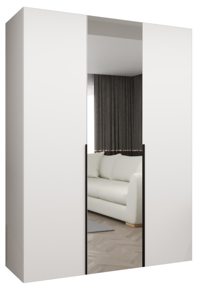 Szafa uchylna otwierana ALICANTE 2 150 wys. 202 cm biały + czarny 670613