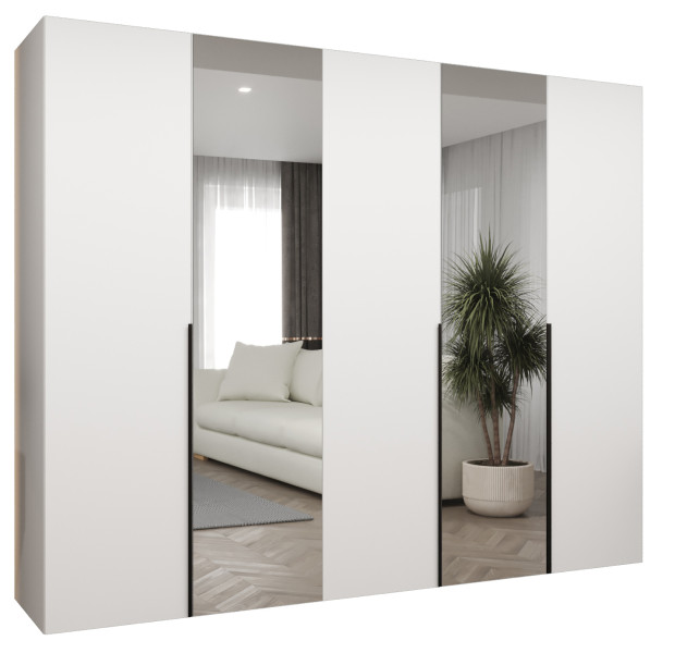 Szafa uchylna otwierana ALICANTE 2 250 wys. 202 cm biały + czarny 670584