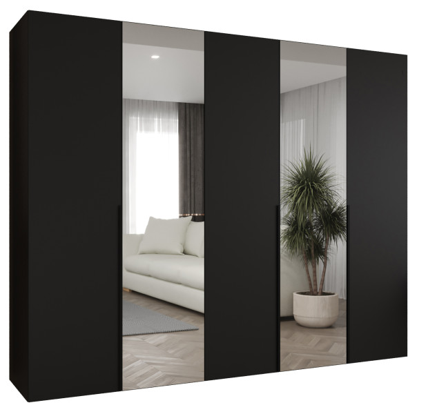 Szafa uchylna otwierana ALICANTE 2 250 wys. 202 cm czarny + czarny 670625