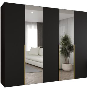 Szafa uchylna otwierana ALICANTE 2 250 wys. 202 cm czarny + złoty 670609