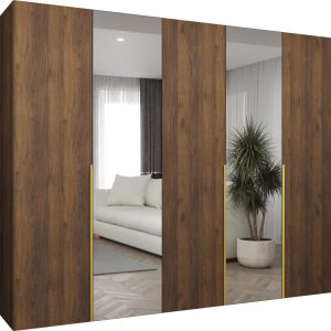 Szafa uchylna otwierana ALICANTE 2 250 wys. 202 cm orzech warmia + złoty 1035835