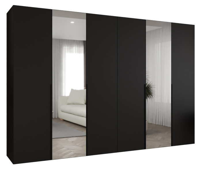 Szafa uchylna otwierana ALICANTE 2 300 wys. 202 cm czarny + czarny 670628