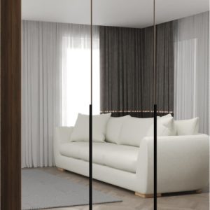 Szafa uchylna otwierana ALICANTE 3 150 wys. 202 cm orzech warmia + czarny 1039180