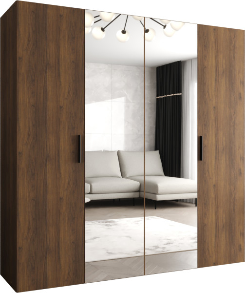 Szafa uchylna otwierana BARI 2 200 wys. 202 cm Orzech Warmia + u. Czarny 1037669