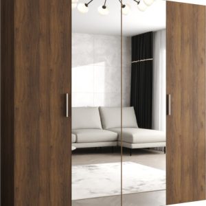 Szafa uchylna otwierana BARI 2 200 wys. 202 cm Orzech Warmia + u. Srebrny 1037622