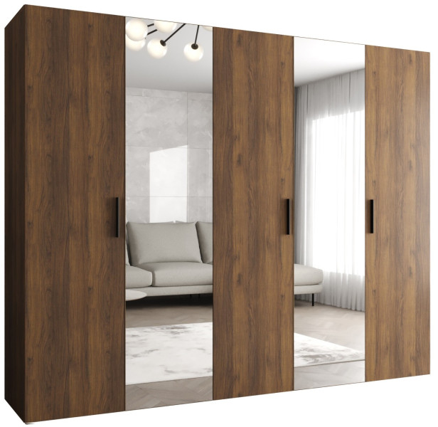 Szafa uchylna otwierana BARI 2 250 wys. 202 cm Orzech Warmia + u. Czarny 1037639