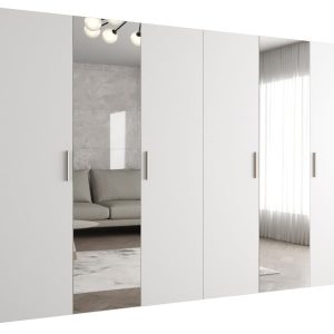 Szafa uchylna otwierana BARI 2 300 wys. 202 cm Biały + u. Srebrny 678496
