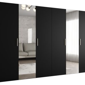 Szafa uchylna otwierana BARI 2 300 wys. 202 cm Czarny + u. Srebrny 678551