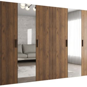Szafa uchylna otwierana BARI 2 300 wys. 202 cm Orzech Warmia + u. Czarny 1037688