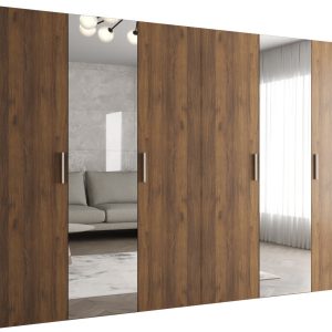 Szafa uchylna otwierana BARI 2 300 wys. 202 cm Orzech Warmia + u. Srebrny 1037663