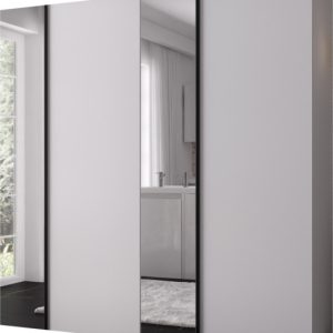 Szafa uchylna otwierana Kris 200 2LM wys 202 cm Biały + Czarny 1079313