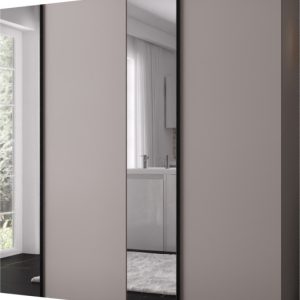 Szafa uchylna otwierana Kris 200 2LM wys 202 cm Kaszmir + Czarny 1079196