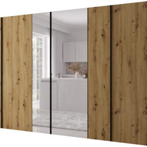 Szafa uchylna otwierana Kris 300 1LD1LM wys 202 cm Artisan + Czarny 1079281