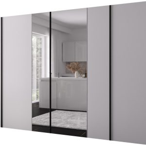 Szafa uchylna otwierana Kris 300 1LD1LM wys 202 cm Biały + Czarny 1079219