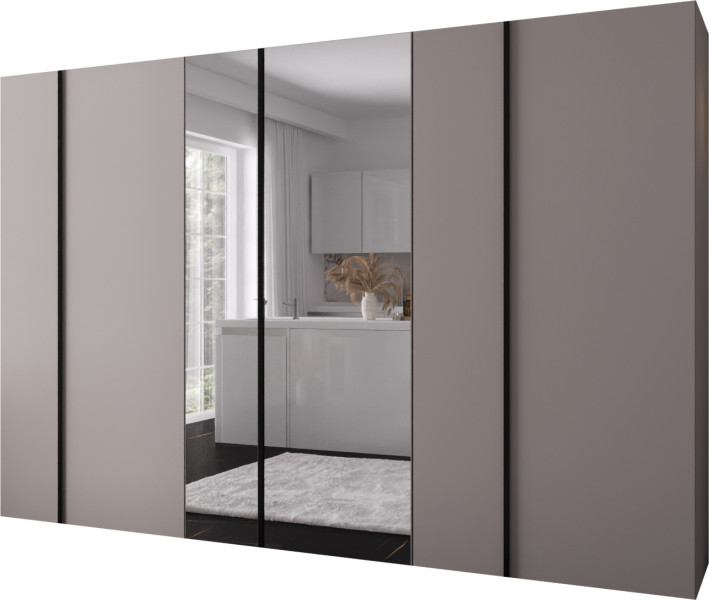 Szafa uchylna otwierana Kris 300 1LD1LM wys 202 cm Kaszmir + Czarny 1079211