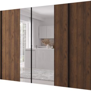 Szafa uchylna otwierana Kris 300 1LD1LM wys 202 cm Orzech + Czarny 1079215