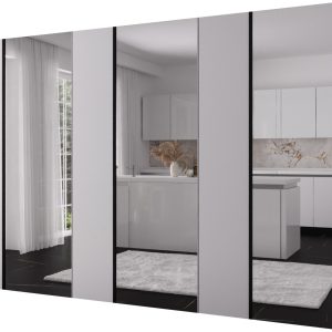 Szafa uchylna otwierana Kris 300 3LD wys 202 cm Biały + Czarny 1079195